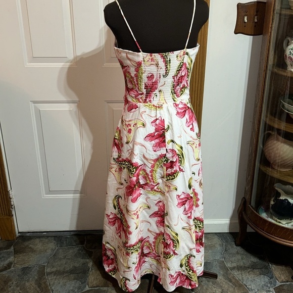 Jessica Howard Spaghetti Strap Pink Lime Green Floral Dress Size 10 - Picture 3 of 4